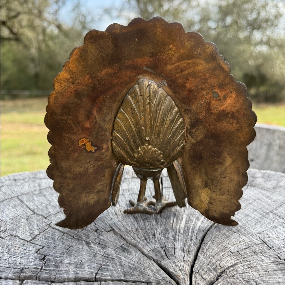Brass Peacock Sculpture - Picture 4 of 6